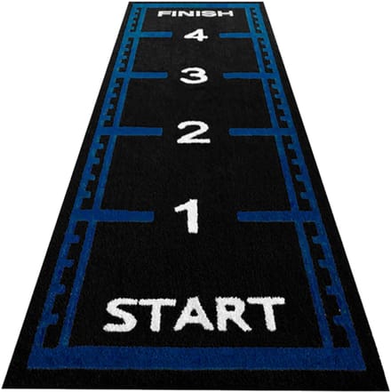 ForzaFit Sprinttrack kunstgras - 5 x 1,5 meter- Zwart / Blauw - 17 mm