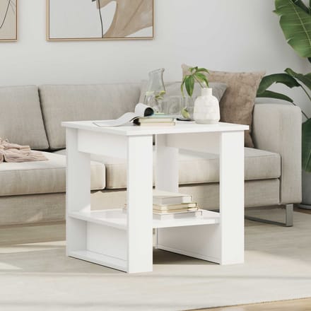 vidaXL - Salontafel - Wit - 51 - x - 50 - x - 50 - cm - Bewerkt - hout