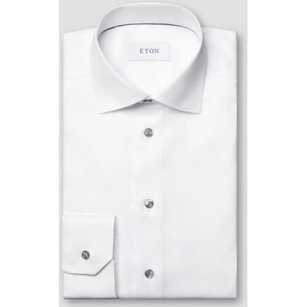 Eton Overhemd Luxury Signature Twill Uni Color Cotton Wit / male