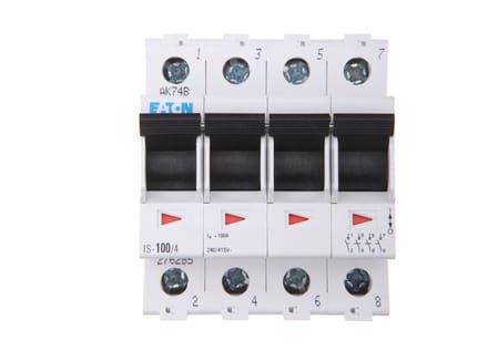 Hoofdschakelaar 4-polig 100 A 4x NC, 4x NO 240 V/AC Eaton 276285