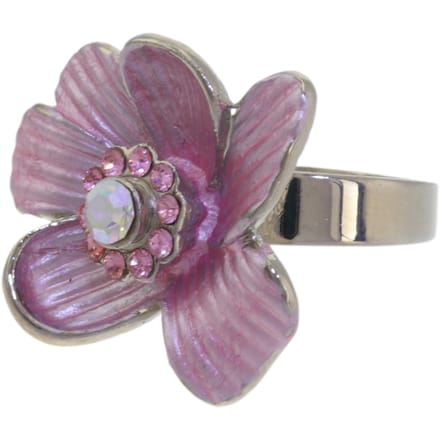 Behave – ring – Roze – Zilverkleur – Bloemdesign stijl