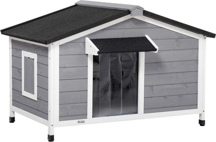 PawHut Hundehütte mit zu öffnendem Asphaltdach D02-143V01
