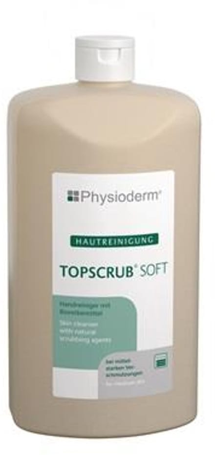 Handreiniger TOPSCRUB® SOFT 500ml microplasticvrij 500ml harde fles PHYSIODERM