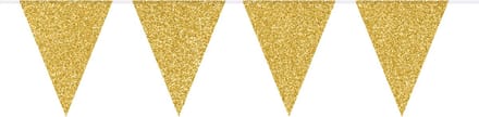 Folat - Vlaggenlijn Glamour Glitter Goudkleurig - 6 meter