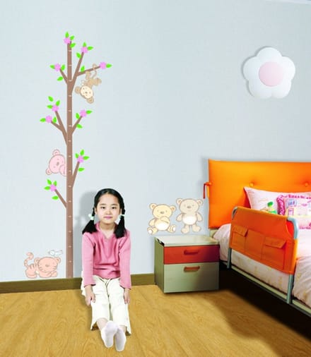Muurstickers, decoratieve plakmiddelen, groeimeter, bloeiende boom