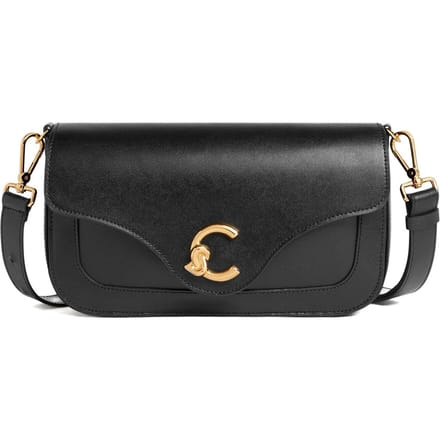COCCINELLE Leren schoudertas C-Me Calf Shoulder Bag Noir zwart