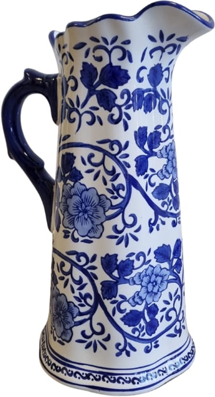 Klassiek Delftsblauwe schenkkan - hoogte 31cm