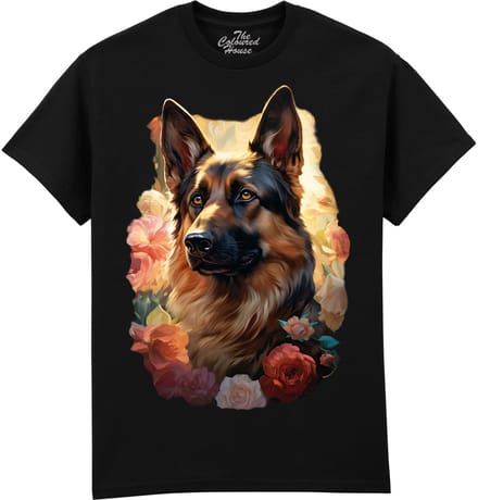 Duitse Herder German Shepherd Portrait The Coloured House T-shirt M