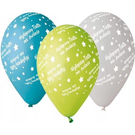 Ballons Premium  Meilleur Papa , Pastel, 12 , 5 Pcs.
