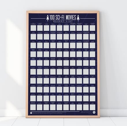Gift Republic Bucketlist Scratch Poster - 100 Sci-fi Films