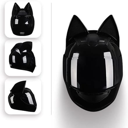 Motorhelm - Integraalhelm - Veilig Rijden - Verwijderbare Oren - M 54-56CM - Zwart