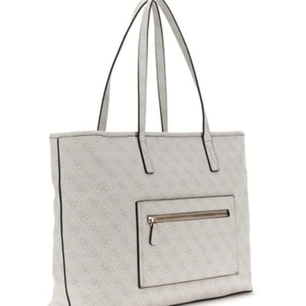 GUESS shopper schoudertas met laptopvak Power Play II Large Tech Tote Bone Logo crème