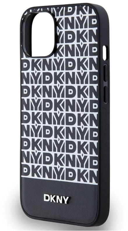 DKNY Repeat Bottom Stripe Back Case (MagSafe Compatible) - Geschikt voor Apple iPhone 13 (6.1") - Zwart