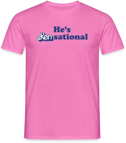 Barbie Design Met Grappige Quote He's Kensational T-Shirt Heren