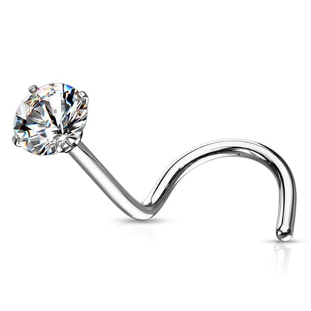 Neuspiercing PVD U-bocht prong set 0.8x6x2.5 - zilver wit - LMPiercings