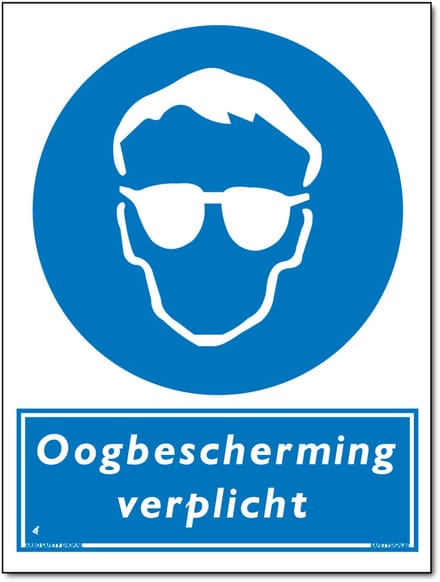 Oogbescherming verplicht bord - Forex - 30 x 40 cm