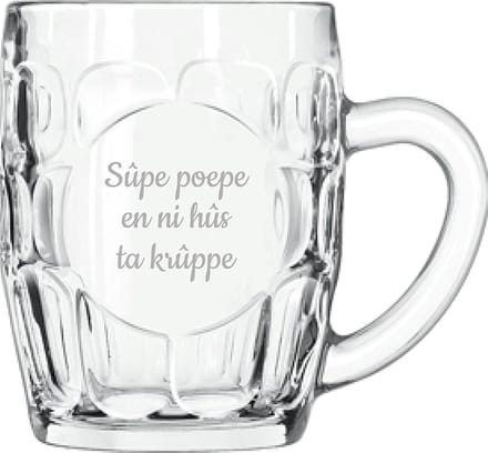 Bierpul gegraveerd - 55cl - Sûpe poepe en ni hûs ta krûppe