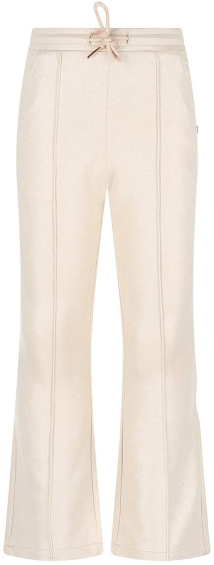 NONO - Soy Flared Foil Coated Fake Suede Pants - Pearled Ivory - Maat 104