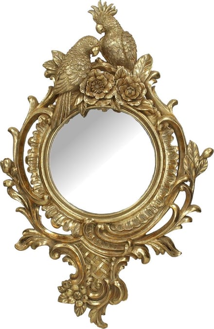 Wants&Needs Spiegel Parrot Polyresin Goud 37 X 5.5 X 57