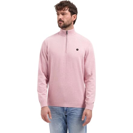 No Excess Pullover stand up collar half zip m light mauve