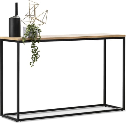 Console tafel Kittilä 80x100x30 cm zwart mat en eikenkleurig