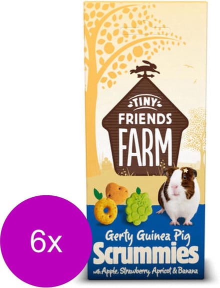 Tiny Friends Farm Gerty Guinea Pig Scrummies - Knaagdiersnack - 6 x Appel Cranberry 120 g