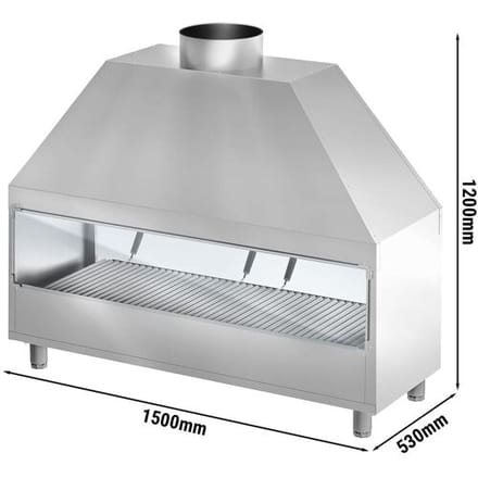 GGM Gastro Edelstahl Holzkohlegrill - 1500mm Zilver