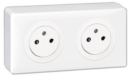 Dubbel Stopcontact - Wandcontactdoos Aarde - Binnen Gebruiken - Snel Draad Aansluiten - 230 Volt - Wit