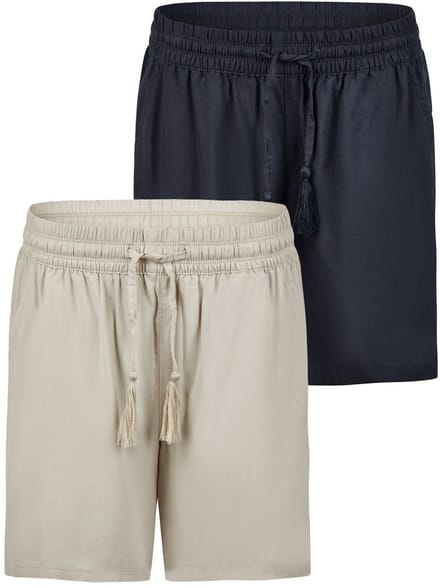 DENIMFY Dames Short DFLia 2 Pack regular/straight Veelkleurig M Volwassenen Zomerbroek - Elastische Taille
