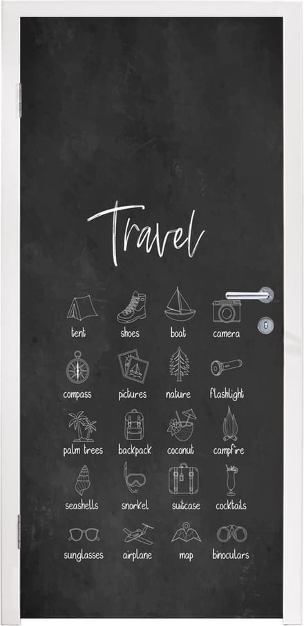 Deursticker Spreuken - Quotes - Travel - Kompas - Natuur - 85x205 cm - Deurposter