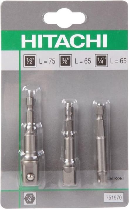 HiKOKI 751970 Adapterset voor doppen 1/4"-3/8"-1/2"