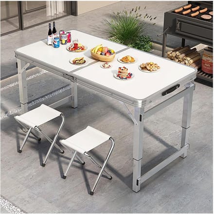 Opklapbare Tafel - Klaptafel Buffet Tafel - Feesten en Dineren - Inklapbaar met Handvat - 120 cm - Wit