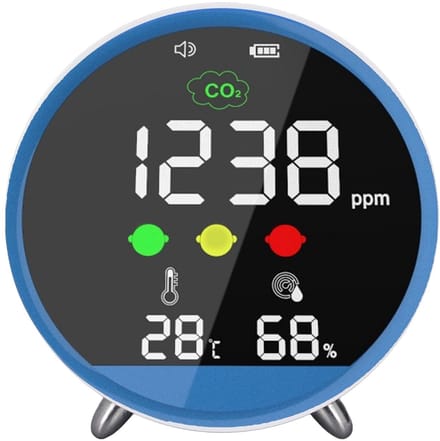 CO2 Detector - Luchtkwaliteit Meter - Binnen Lucht Meten - Realtime Meting - Temperatuur Vochtigheid - Wit