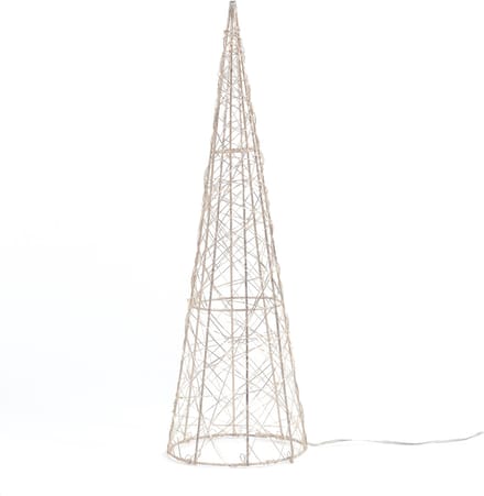 Anna Collection LED kegel kerstboom lamp - goud - metaal - 40 cm - piramide