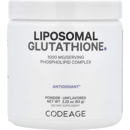 Codeage, poudre de glutathion liposomal, sans saveur, 65 g (63 grammes)