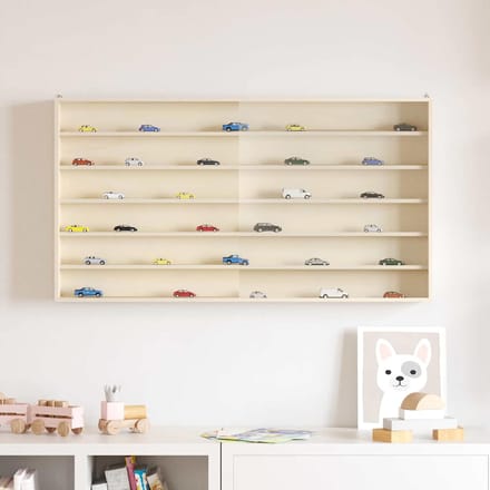 vidaXL - Wanddisplaykast - met - plank - Beige - 100 - x - 8,5 - x - 54 - cm - Multiplex