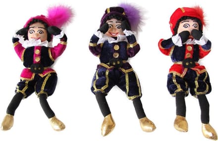 Pietenpoppen set van 3- Roetveegpiet - Sinterklaas decoratie - 20 cm
