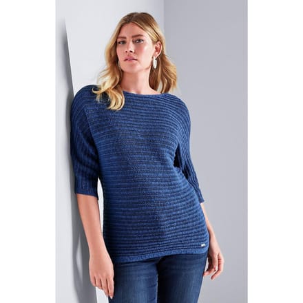 Trui een boothals Van Emilia Lay blauw