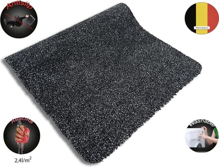 JYG Deurmat KATCOT SUPERABSORB katoen zwart/antraciet 60 x 120cm - droogloopmat