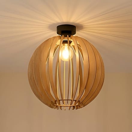 MCJ Plafondlamp Clay, Ø 40 cm, berkenmultiplex, E27