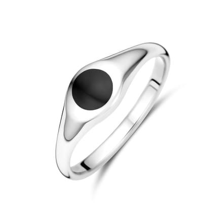 Gerhodineerd Zilver Ring Onyx 1338838