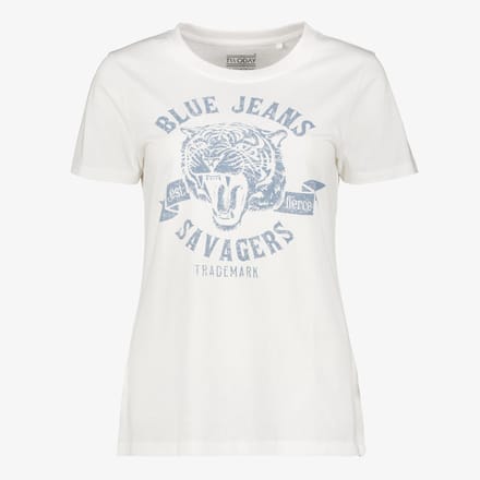 TwoDay dames T-shirt met tijger wit - Maat M