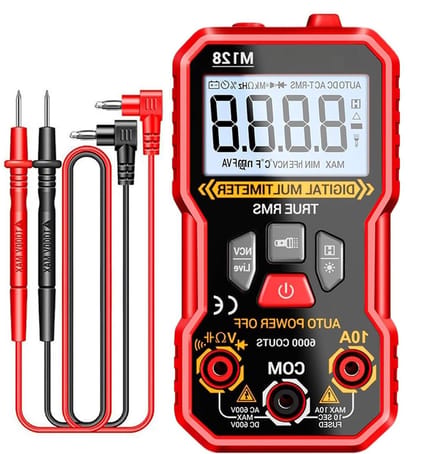 Digitale Multimeter - Tester Meter - Elektrisch Onderhoud - Automatische Bereikdetectie - Compact Formaat - Rood