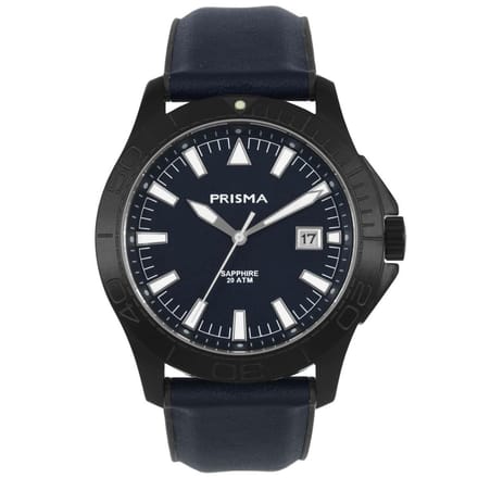 Prisma horloge P.1161 Heren edelstaal Luminous Blauw