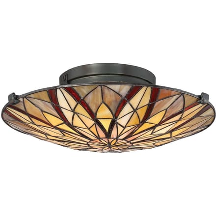 Bohemian Plafondlamp - Steady Lighting - Glas - Bohemian - E27 - L: 42.1cm - Voor Binnen - Woonkamer - Eetkamer - Brons