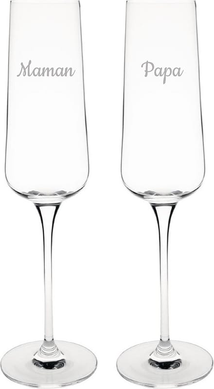 Champagneglas gegraveerd - 27cl - Maman & Papa