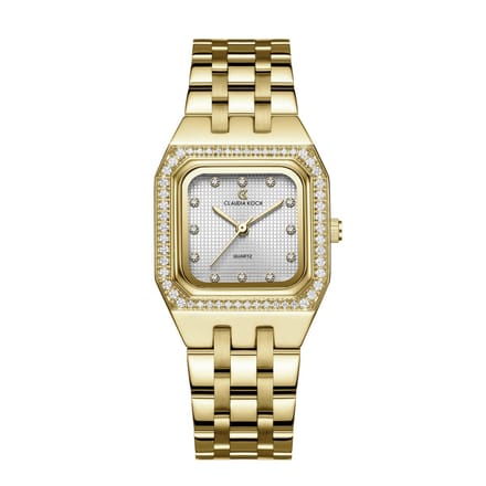 CK Bella – Gold with Silver Square Dial - ClaudiaKoch Watches CK 4059