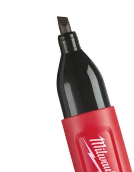 Permanent marker met wigpunt voor ruwe oppervlakken - Rood-Zwart
