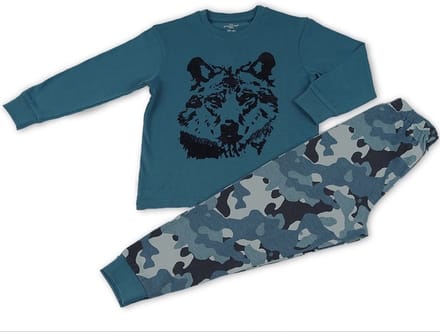 Frogs and Dogs - Pyjama Wolf - Blauw - Maat 104 - Jongens