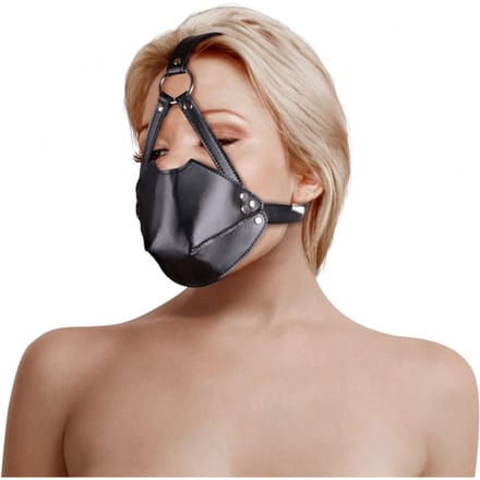 Hoofdbeugel met Mondmasker en Stevige Ballgag - Zwart